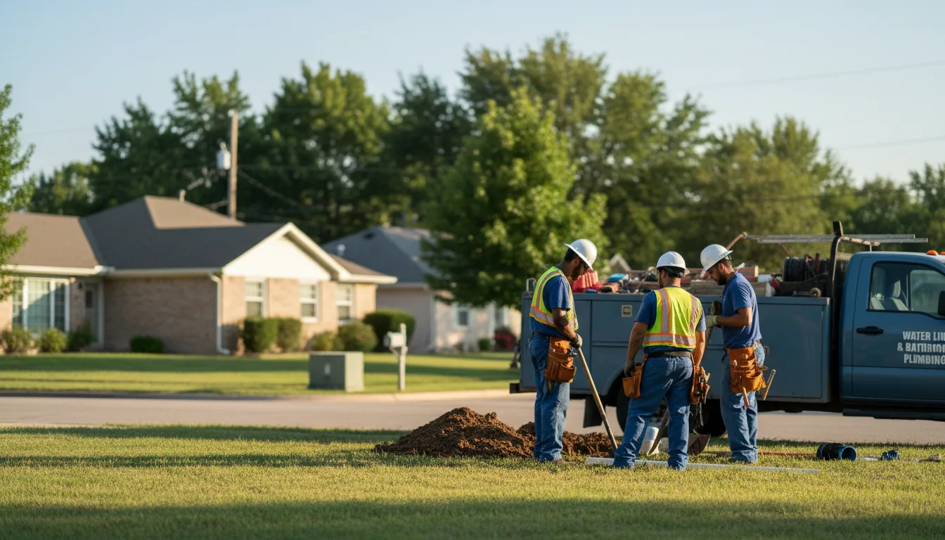 Residential water line and bathroom plumbing service in Veblen, SD